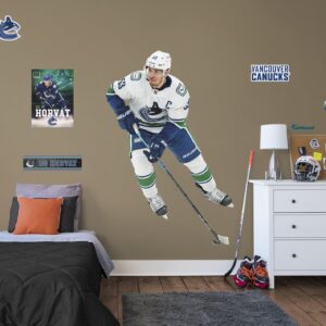 Bo Horvat 2021 for Vancouver Canucks - Officially Licensed NHL Removable Wall Decal Life-Size Athlete + 9 Decals (51"W x 77"H) b