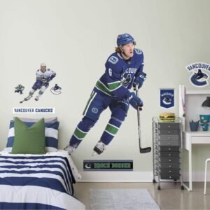 Brock Boeser for Vancouver Canucks - Officially Licensed NHL Removable Wall Decal Life-Size Athlete + 12 Decals (56"W x 72"H) by