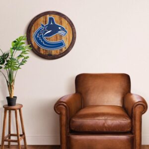 Vancouver Canucks: Officially Licensed NHL "Faux" Barrel Top Sign 20.25x20.25 by Fathead | Wood