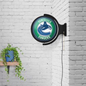 Vancouver Canucks: Officially Licensed Round Illuminated Rotating Wall Sign 21" x 5" by Fathead | Metal
