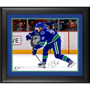 Daniel Sedin Vancouver Canucks Framed Autographed 16" x 20" Blue Jersey Shooting Photograph