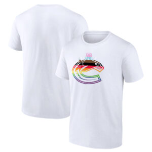Men's Fanatics Branded White Vancouver Canucks Team Pride Logo T-Shirt
