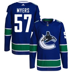 Tyler Myers Men's adidas Royal Vancouver Canucks Home Primegreen Authentic Pro Custom Jersey