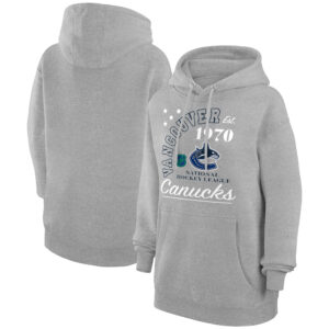 Men's Starter Heather Gray Vancouver Canucks Arch City Team Graphic Fleece Pullover Hoodie