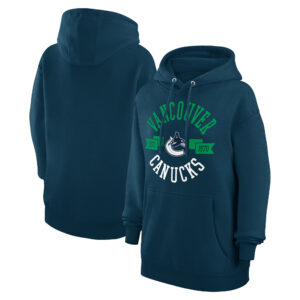 Women's G-III 4Her by Carl Banks Navy Vancouver Canucks City Graphic Fleece Pullover Hoodie