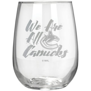 Vancouver Canucks Etched 17oz. Rally Cry Stemless Wine Glass