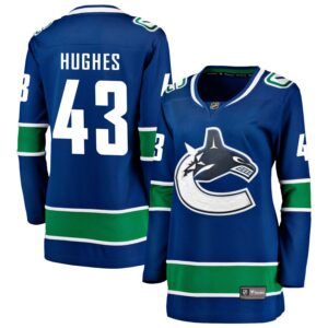 Quinn Hughes Women's Fanatics Branded Blue Vancouver Canucks Breakaway Custom Jersey