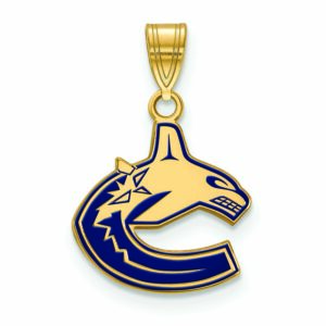Women's Vancouver Canucks Gold Plated Small Enamel Pendant