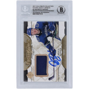Brock Boeser Vancouver Canucks Autographed 2017-18 Upper Deck Ultimate Collection Future Legacy Relic #FL-BB Beckett Fanatics Witnessed Authenticated 10 Rookie Card